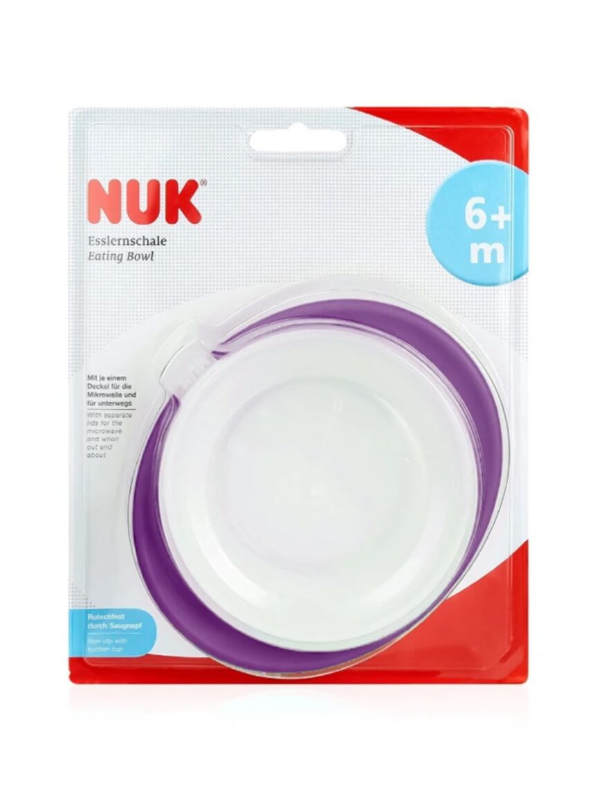 Nuk easy learning μπωλ φαγητού με 2 καπάκια 6m+ μωβ 10.255.192 - Nuk