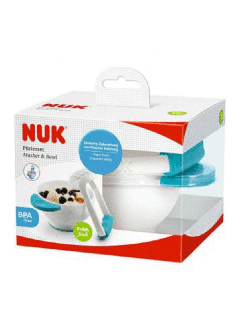 Nuk masher & bowl με 2 καπάκια βεραμάν - Nuk