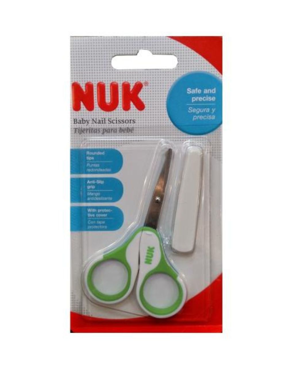 Nuk ψαλιδάκι ασφαλείας με στρογγυλεμένες μύτες & προστατευτικό κάλυμμα (διάφορα χρώματα) - Nuk