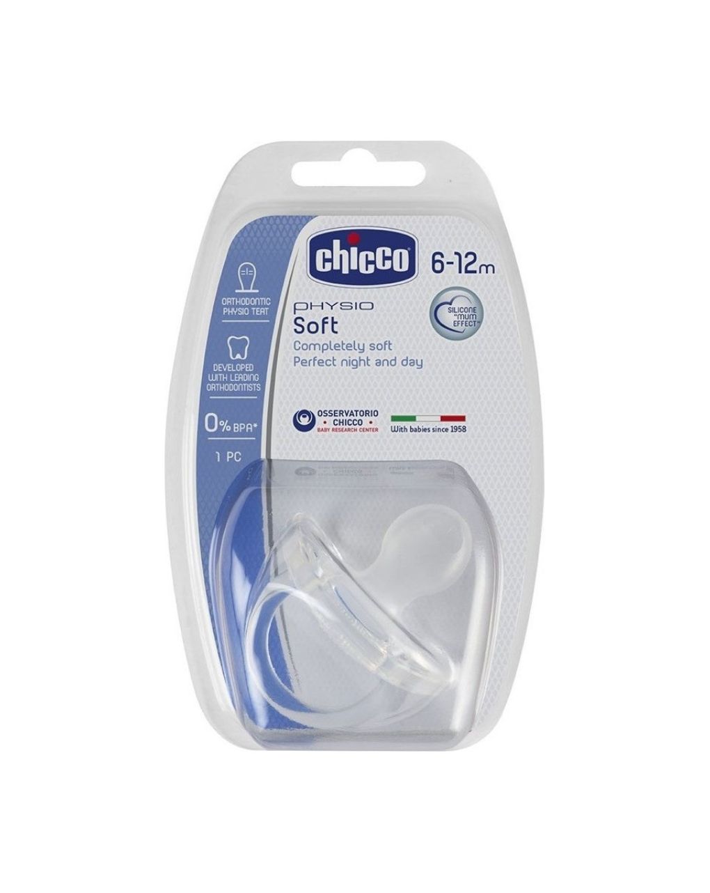 Chicco πιπίλα σιλικόνη physio soft 6-12m c60-01809-01 - Chicco