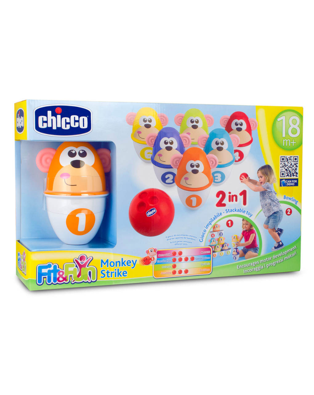 Chicco σετ bowling μαϊμουδίτσες z01-05228-00 - Chicco