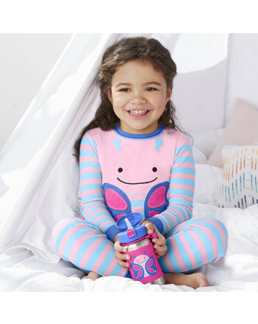 Skip hop zoo stainless steel παγούρι με καλαμάκι 350ml butterfly 29-2903011-05 - SKIP HOP