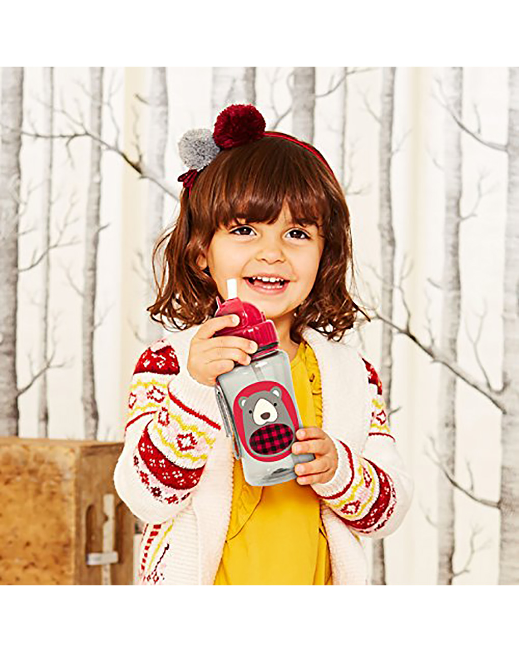 Skip hop εκπαιδευτικό παγούρι με καλαμάκι zoo bear 350ml - SKIP HOP