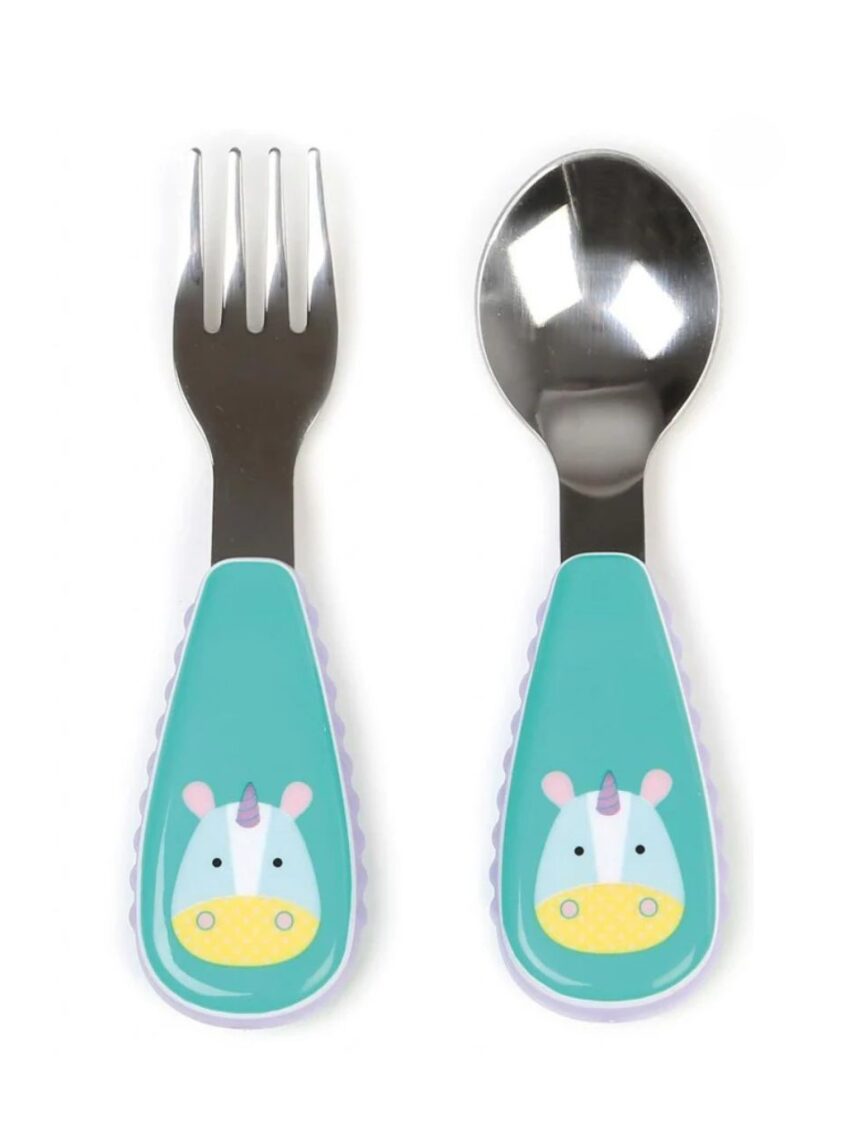 Skip hop zoo utensil σετ κουτάλι & πιρούνι unicorn 29-2903004-06 - SKIP HOP