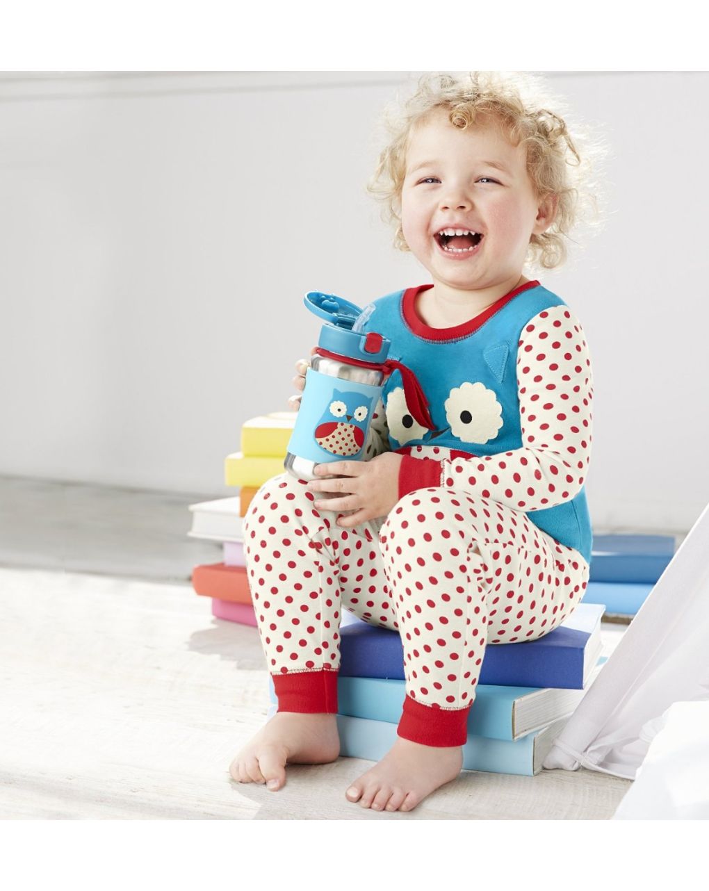 Skip hop zoo stainless steel παγούρι με καλαμάκι 350ml owl 29-2903011-02 - SKIP HOP