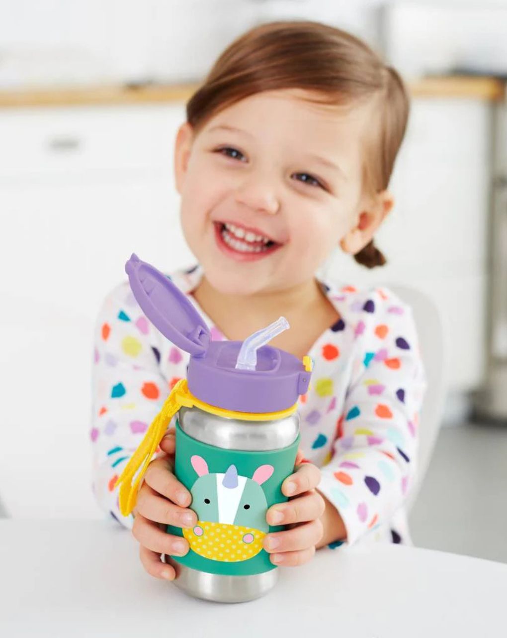 Skip hop zoo stainless steel παγούρι με καλαμάκι 350ml unicorn 29-2903011-06 - SKIP HOP