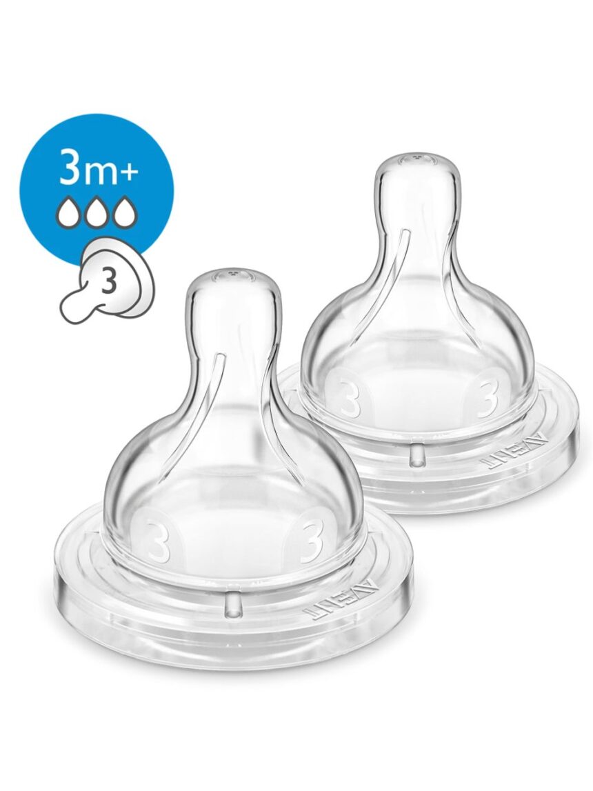 Philips avent θηλές σιλικόνης 3 οπών 2τμχ, scf633/27 - Philips Avent