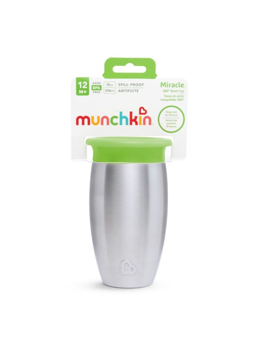 Munchkin εκπαιδευτικό ποτηράκι miracle 360° stainless steel sippy 296ml 12m+ 12370 - Munchkin