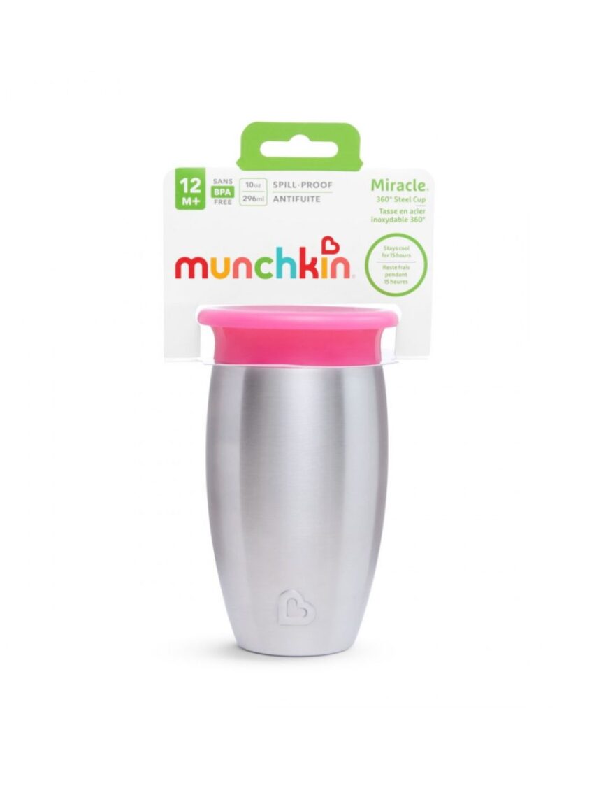 Munchkin εκπαιδευτικό ποτηράκι miracle 360° stainless steel sippy 296ml 12m+ 12370 - Munchkin