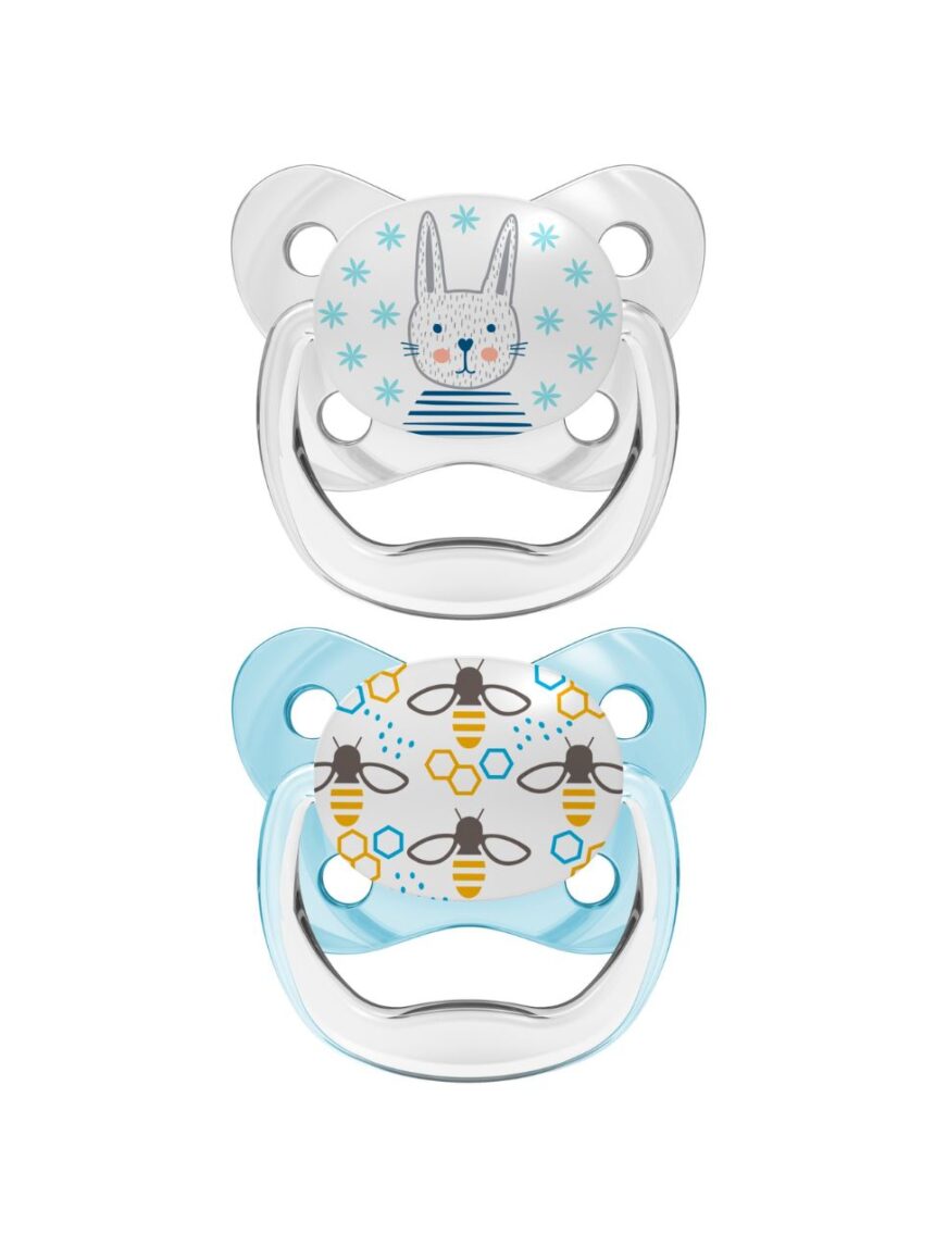 Dr. brown’s πιπίλες με θήλη σιλικόνης 2τμχ prevent contoured shield 0-6m μπλε pv-12402 - Dr Browns