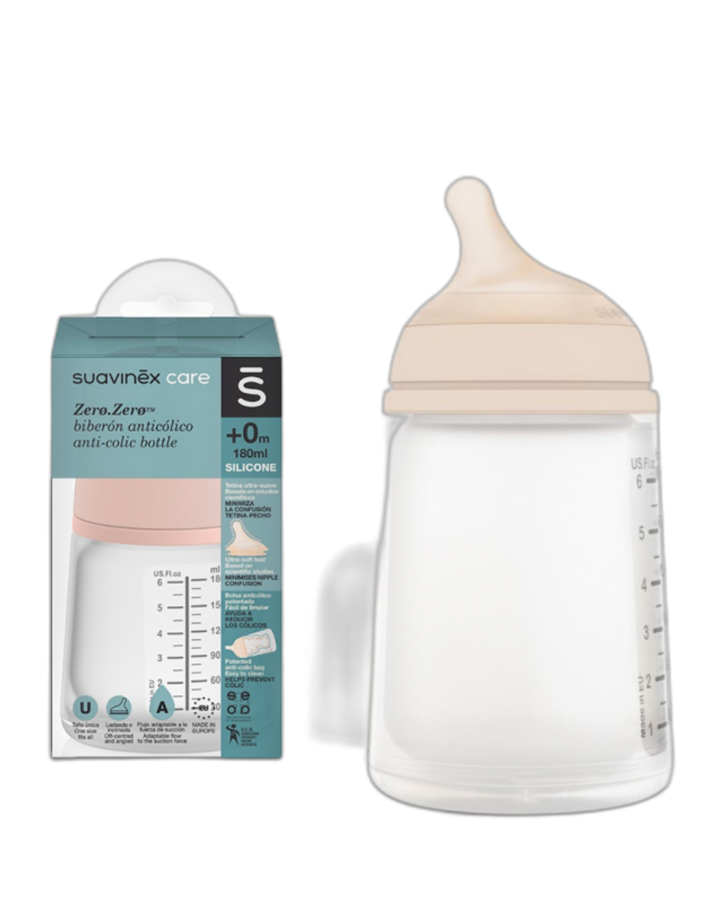 Suavinex μπιμπερό zero κατά των κολικών 180ml χαλημή ροή 0+ - Suavinex