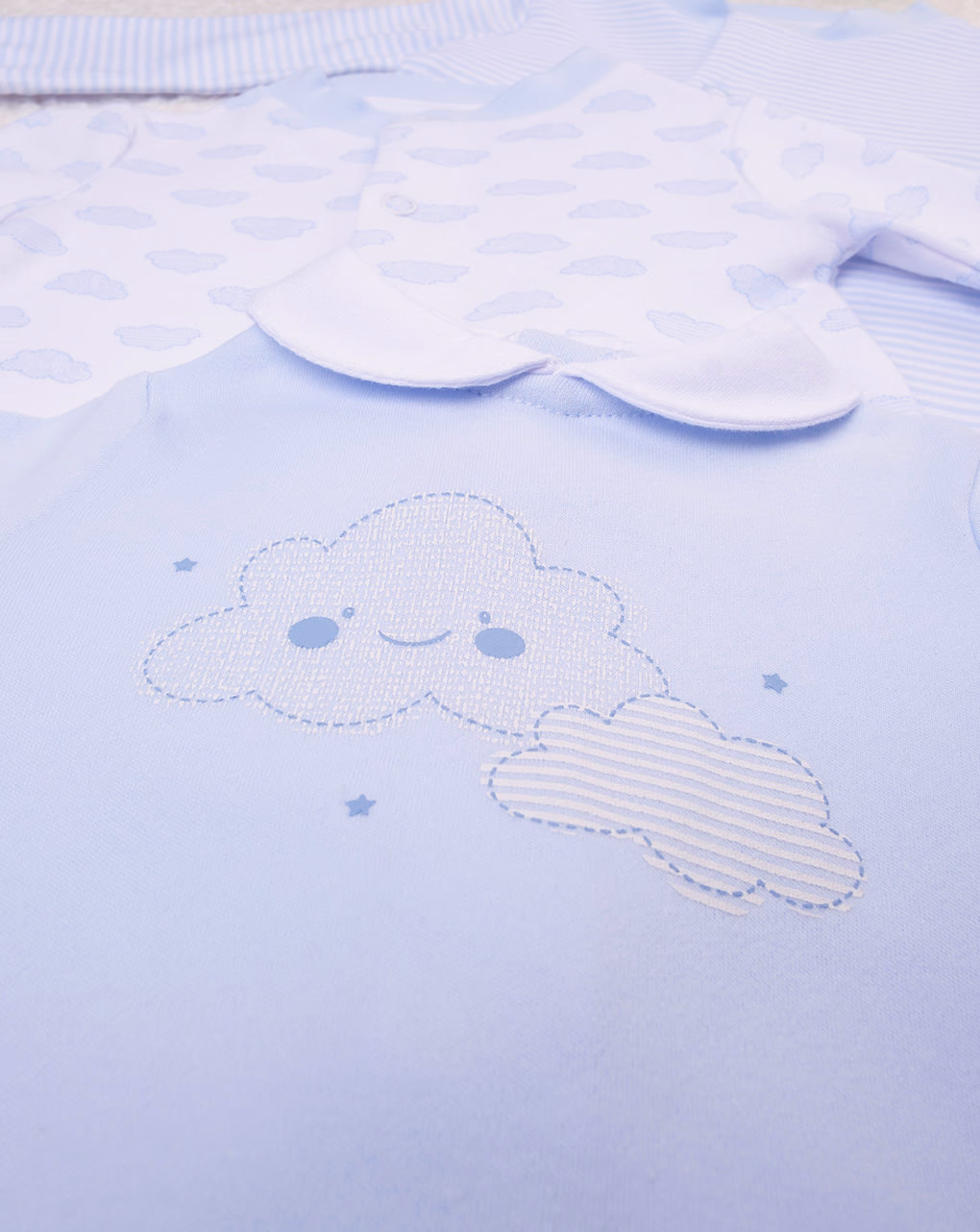 βρεφικά φορμάκια πακέτο x3 με συννεφάκια για αγόρι - Prénatal