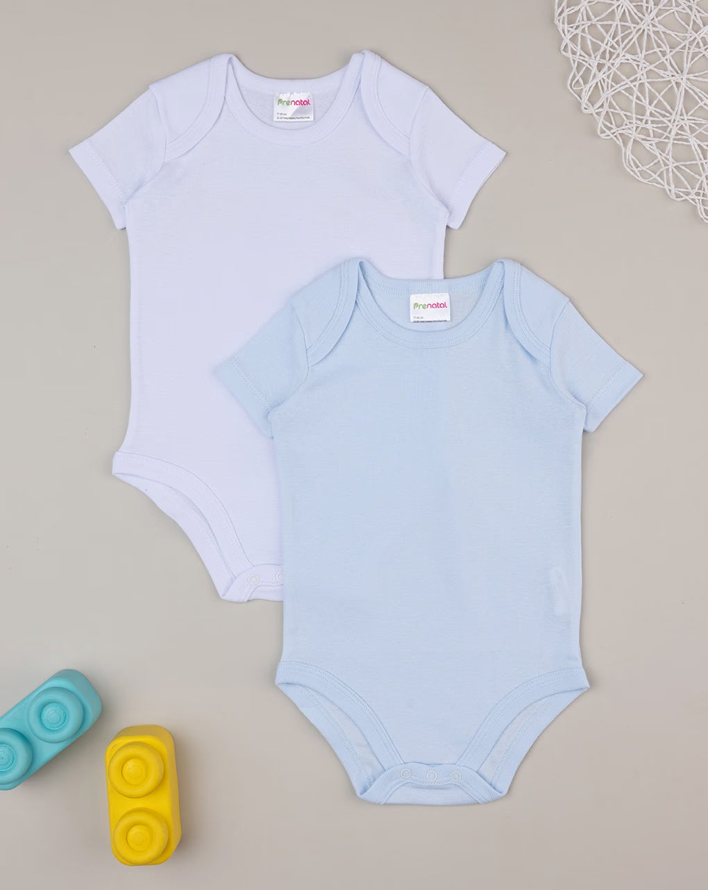 βρεφικά κορμάκια κοντομάνικα πακέτο x2 τμχ για αγόρι - Prénatal
