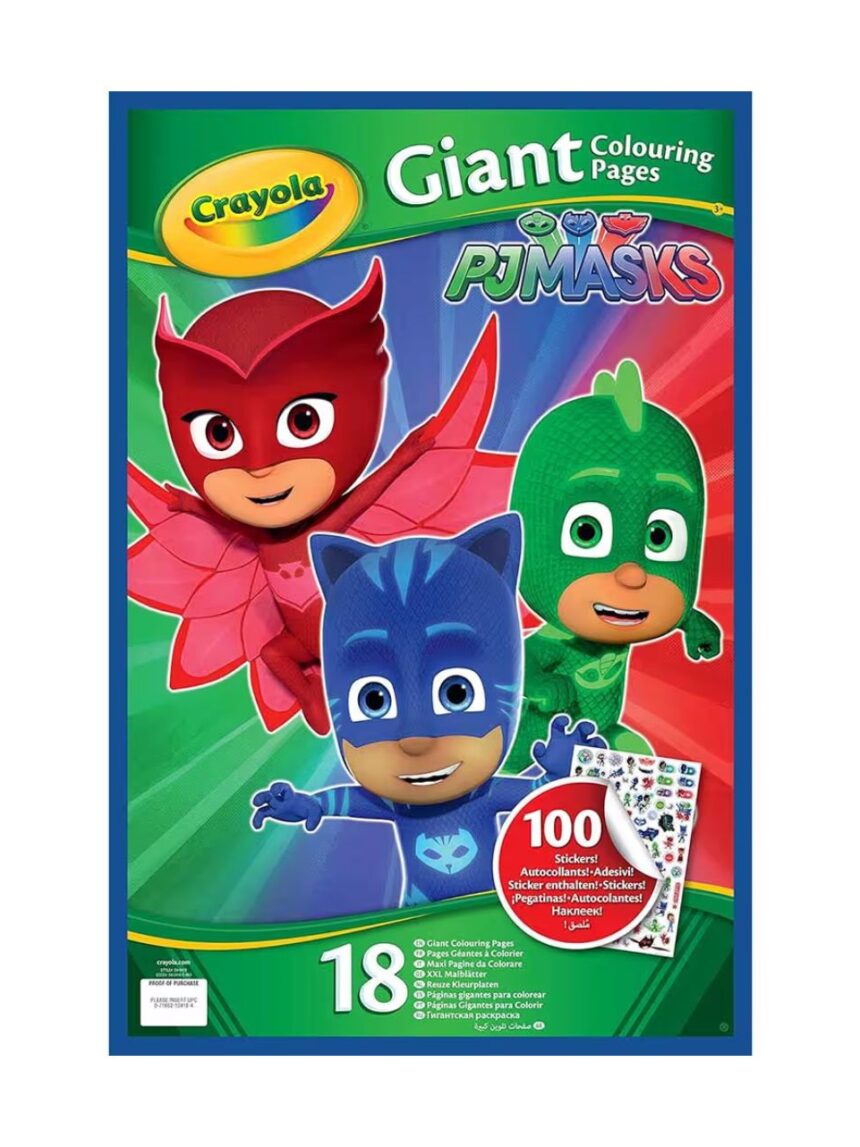 Crayola σετ 18 χρωμοσελίδες γίγας pj masks - Crayola