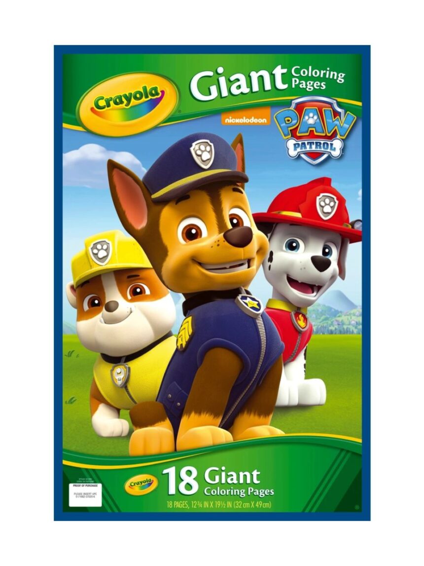 Crayola σετ 18 χρωμοσελίδες γίγας paw patrol - Crayola