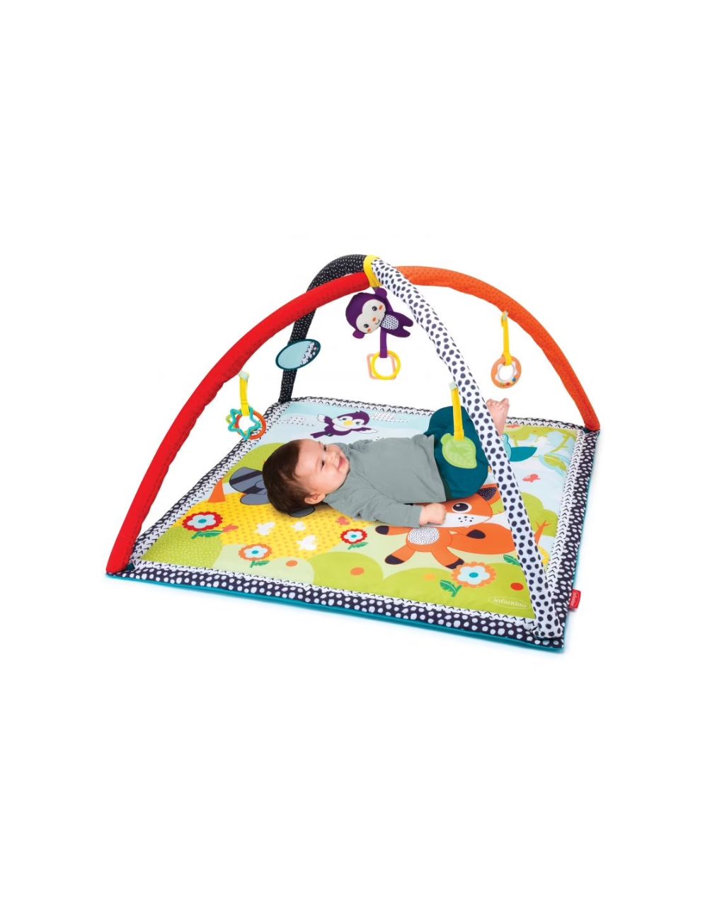 Infantino γυμναστήριο-χαλάκι δραστηριοτήτων safari activity gym & play mat, b-005372-00 - INFANTINO