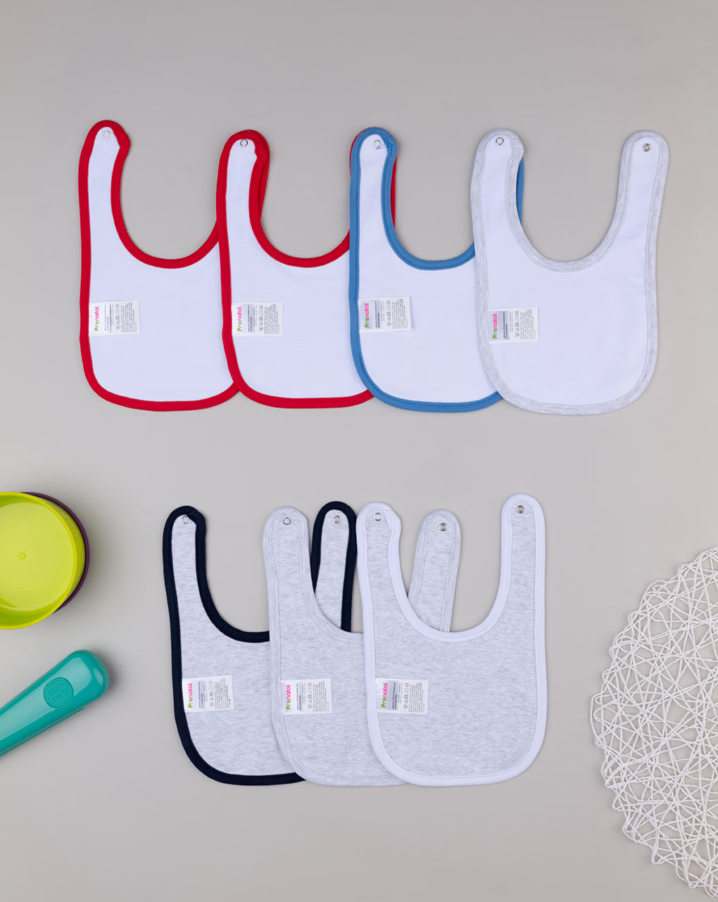 βρεφικές σαλιάρες με αρκουδάκια πακέτο x7 για αγόρι - Prénatal