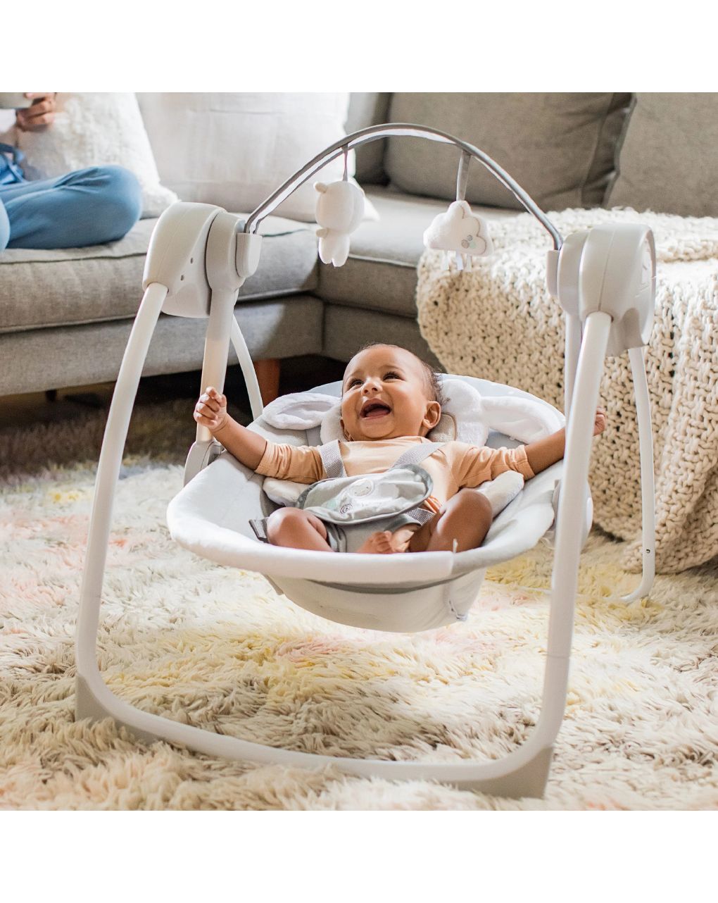 Ingenuity comfort 2 go portable swing βρεφική κούνια-ριλάξ cuddle lamb 12184 - Ingenuity