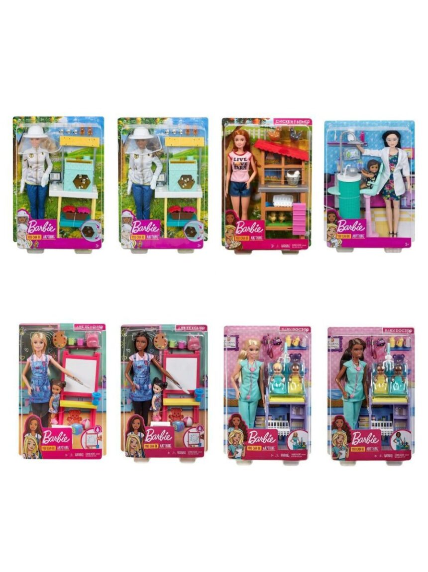 Barbie σετ επαγγέλματα με παιδάκια και ζωάκια σχέδια dhb63 - BARBIE