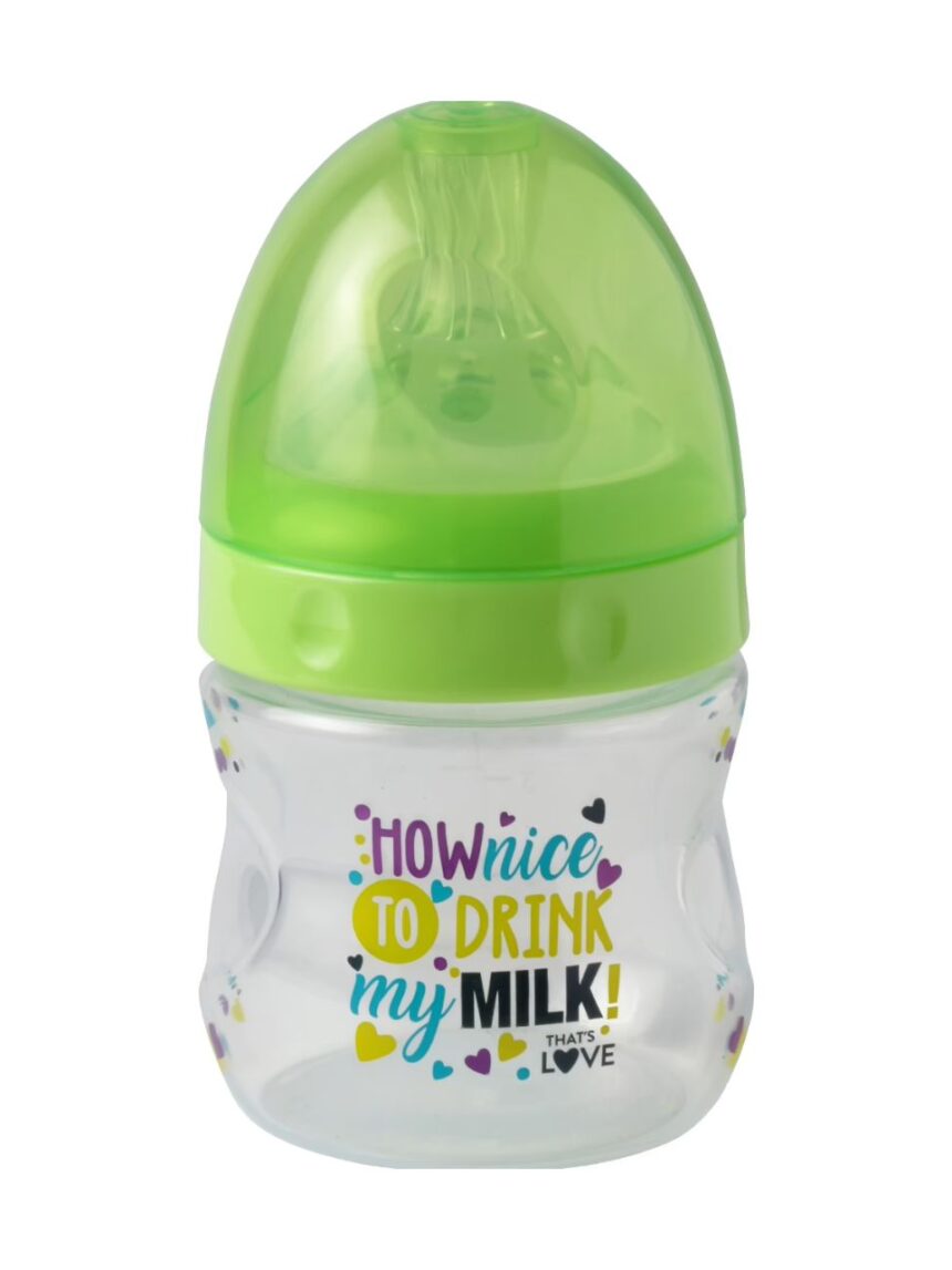 That's love - πλαστικό μπιμπερό 125ml (θήλη 1 οπή σιλικόνη) 0m+, πράσινο - That's Love