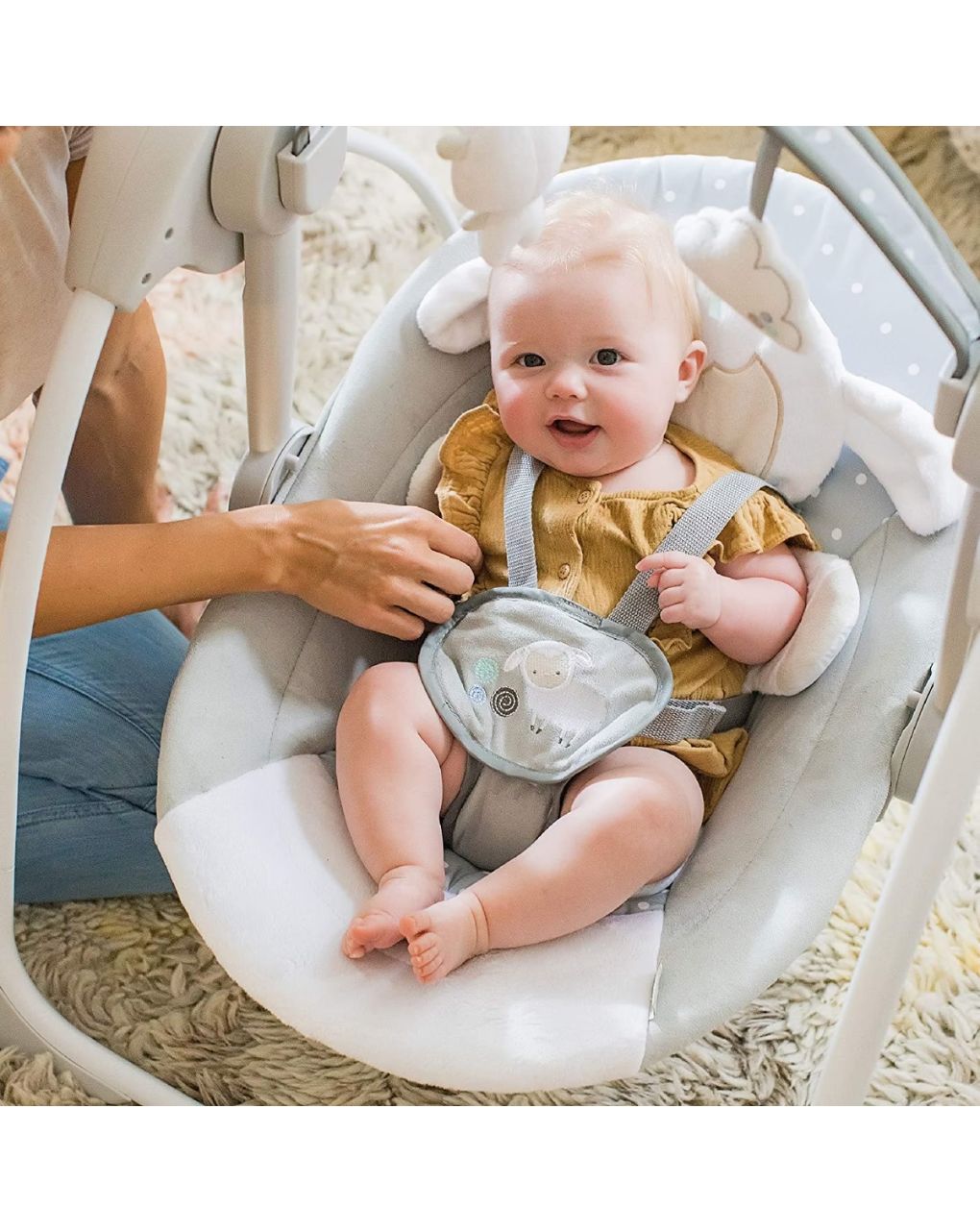 Ingenuity comfort 2 go portable swing βρεφική κούνια-ριλάξ cuddle lamb 12184 - Ingenuity