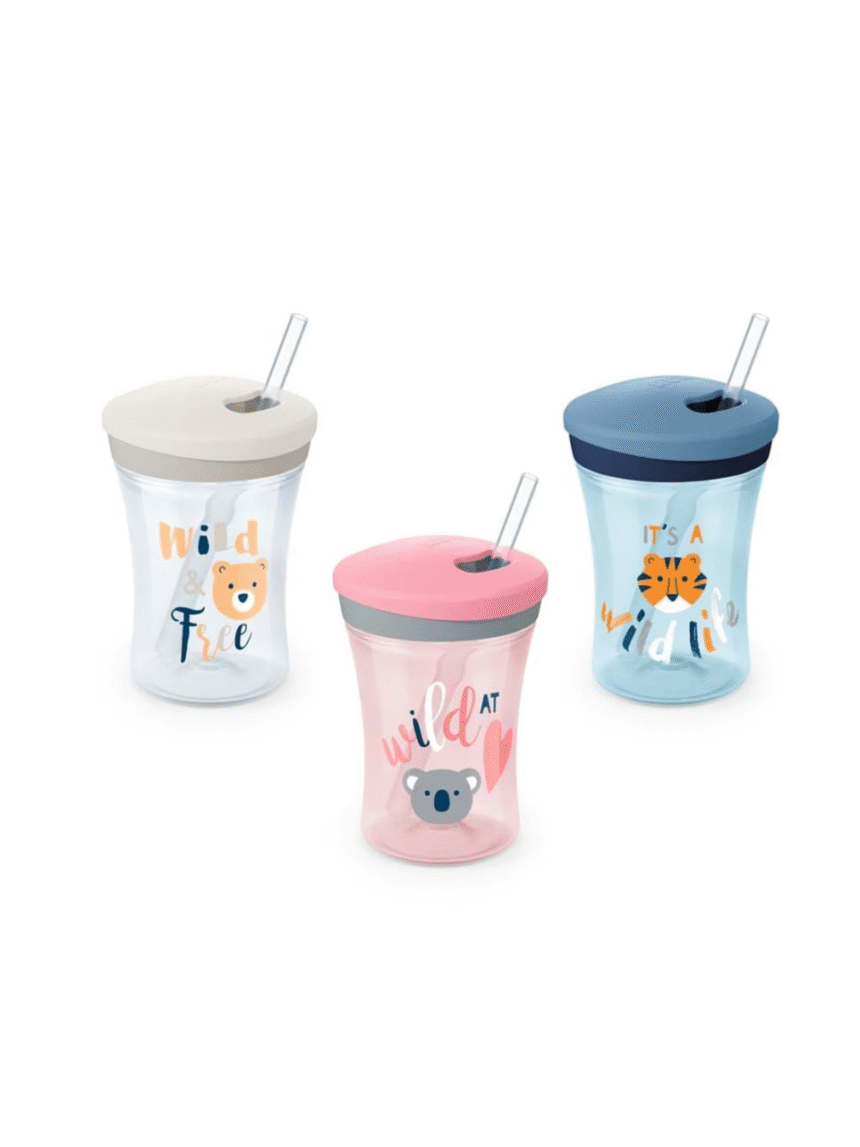 Nuk εκπαιδευτικό ποτηράκι με καλαμάκι action cup 230ml 12m+ - Nuk