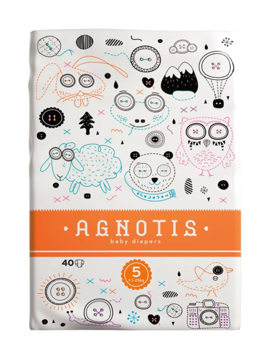 Agnotis βρεφικές πάνες no 5 (11-25kg) 40τμx ag5 - Agnotis