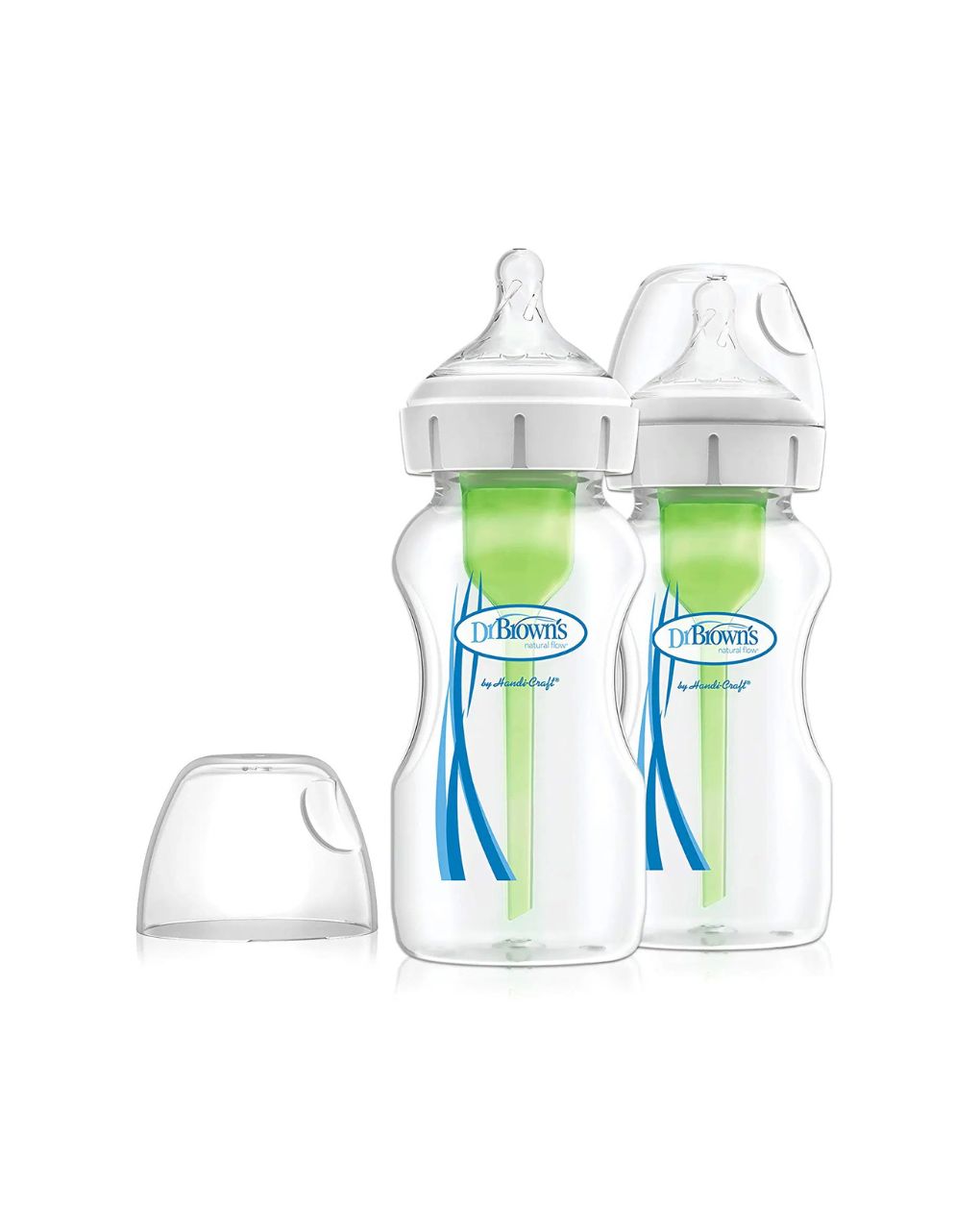 Dr. brown`s options+ γυάλινο μπιμπερό με φαρδύ λαιμό 2τμχ 270ml - Dr Browns