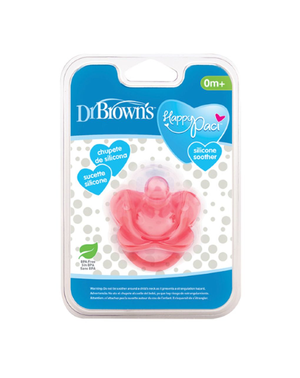 Dr. brown’s πιπίλα happy paci όλο σιλικόνη 0m+ ροζ 112.70.1hc.271 - Dr Browns