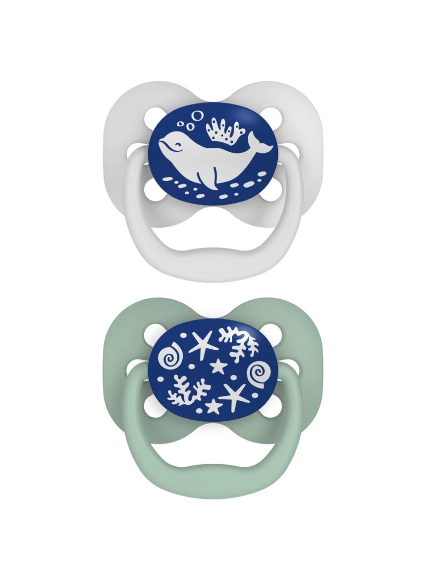 Dr. brown's πιπίλες σιλικόνης νυχτός 2τμχ advantage boy 0-6m 112.70.1hc.310 - Dr Browns