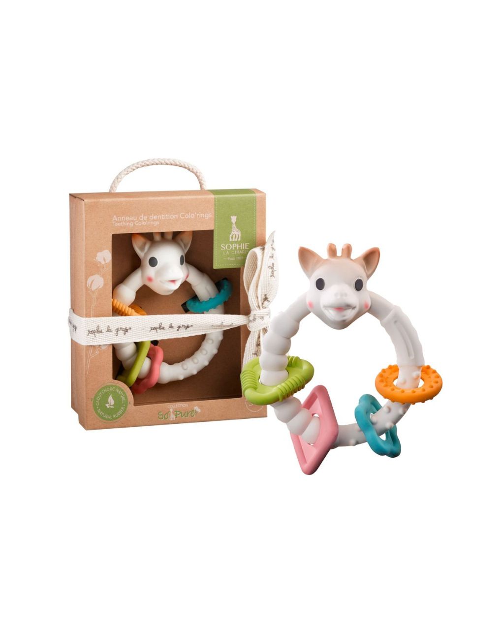 Sophie la girafe πολύχρωμος δακτύλιος οδοντοφυΐας so pure 3m+