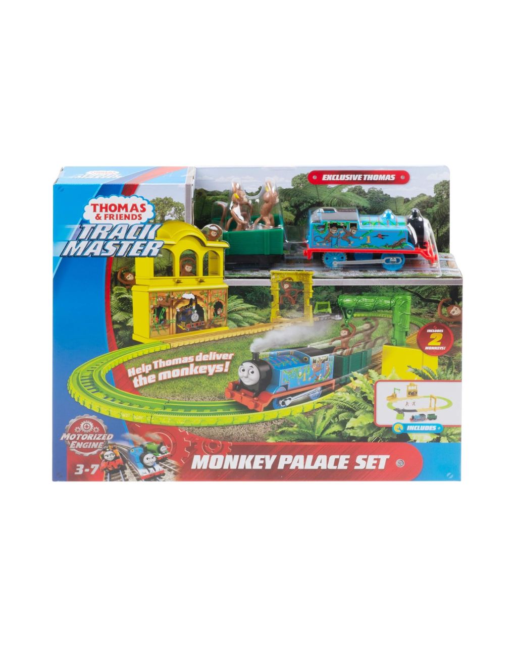 Mattel thomas and friends trackmaster: παλάτι με μαϊμουδάκια με τον τόμας fxx65