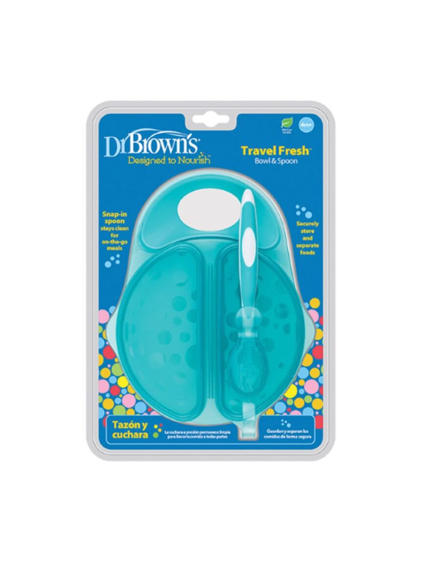 Dr. brown's travel fresh™ bowl & snap δοχείο φαγητού με καπάκι και κουτάλι 4m+ - Dr Browns