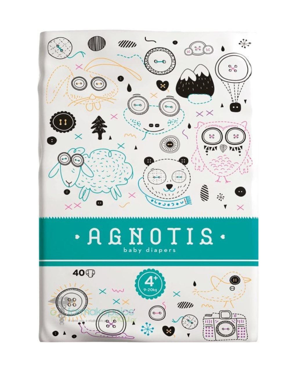 Agnotis βρεφικές πάνες no 4 (9-20kg) 40τμx ag4+ - Agnotis