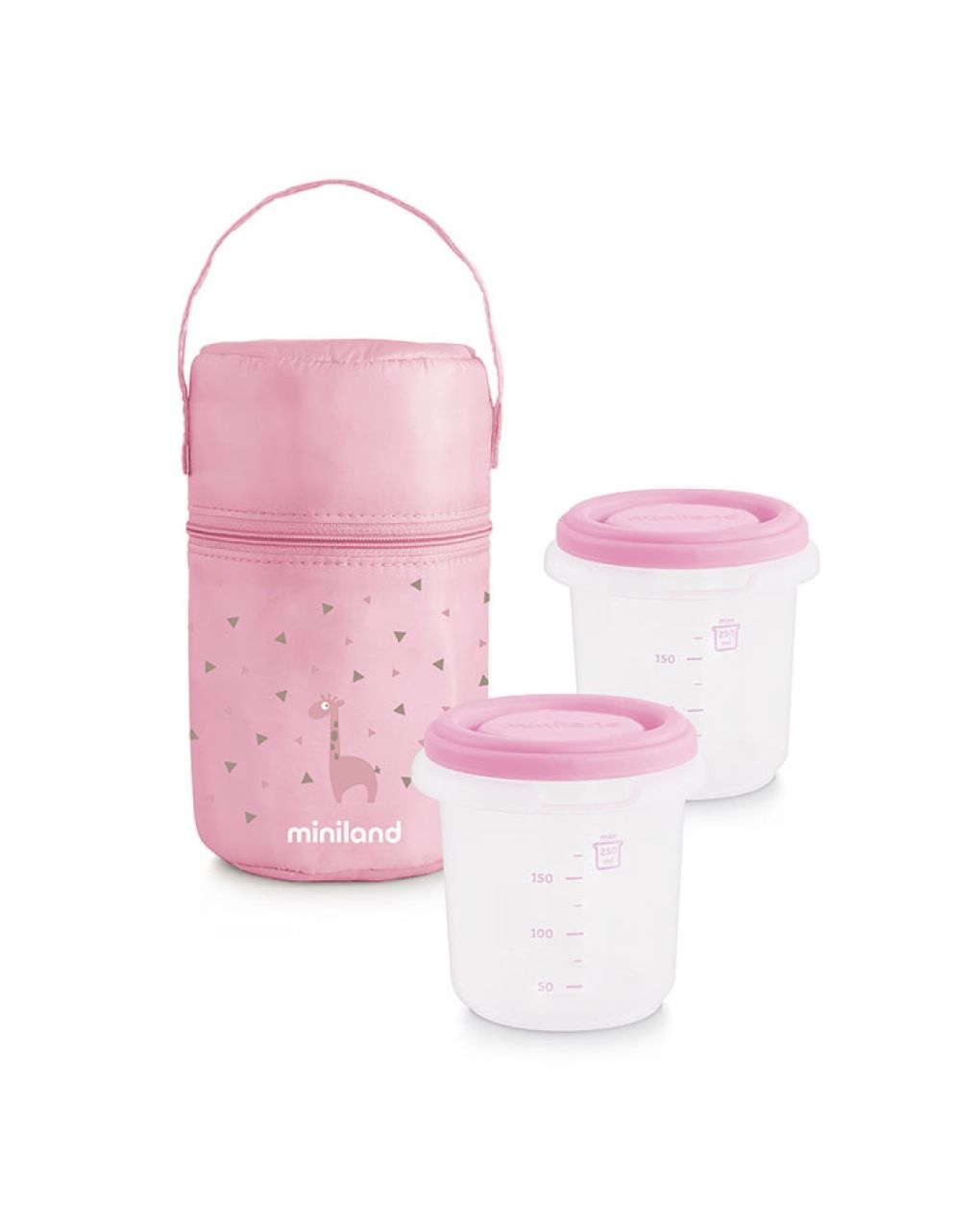 Miniland σετ φαγητού pack 2 go hermisized ροζ ml89247 - Miniland