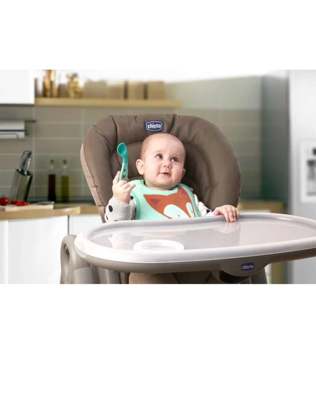 Chicco κουτάλι σιλικόνης αρχής 8m+ σιέλ - Chicco