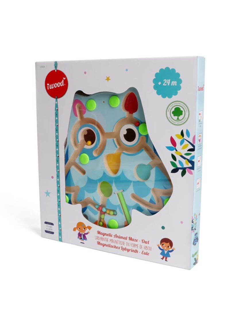 Iwood μαγνητικός λαβύρινθος με μπίλιες: κουκουβάγια - iwood