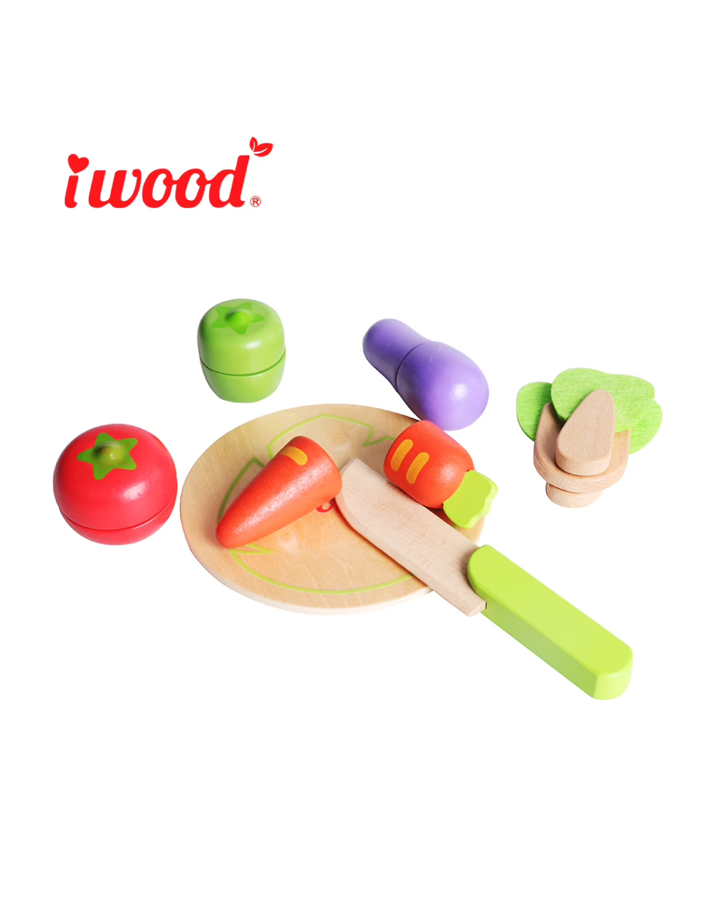 σετ με ξύλο κοπής: λαχανικά - iwood