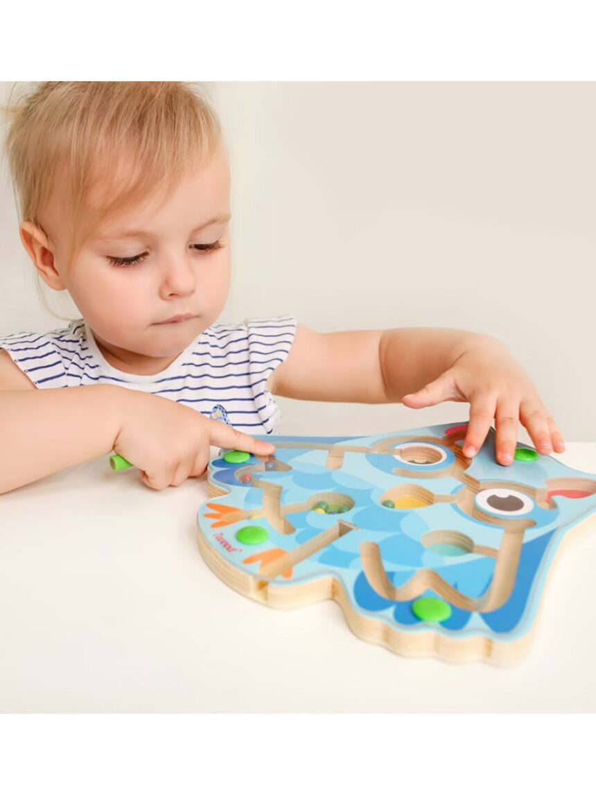 Iwood μαγνητικός λαβύρινθος με μπίλιες: κουκουβάγια - iwood