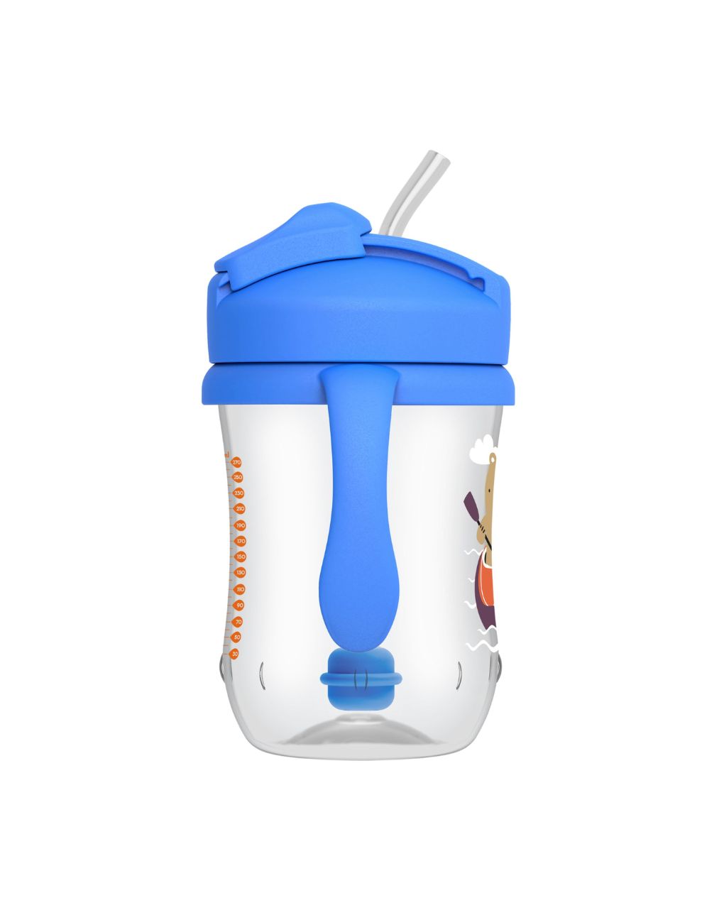 Dr. brown's εκπαιδευτικό ποτηράκι με εύπλαστο καλαμάκι 270ml 6m+ μπλε 112.70.1hc244 - Dr Browns