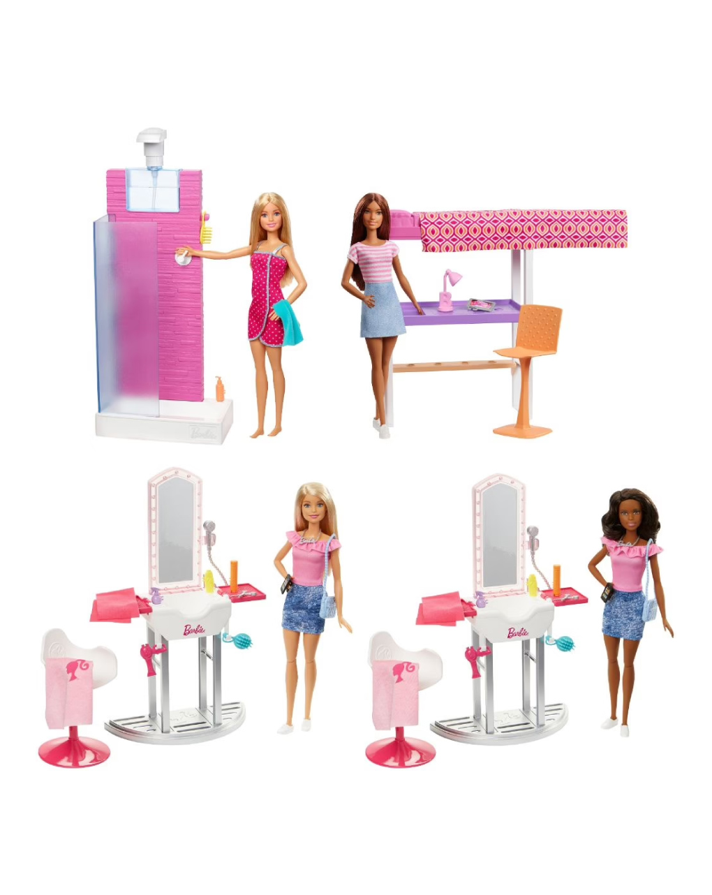Barbie δωμάτιο με κούκλα 3 σχέδια dvx51