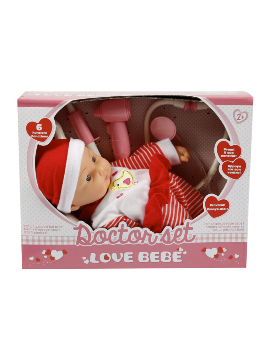 Love bebè κούκλα μωρό σετ γιατρού με ήχους και αξεσουάρ (2 σχέδια) - LOVE BEBÉ