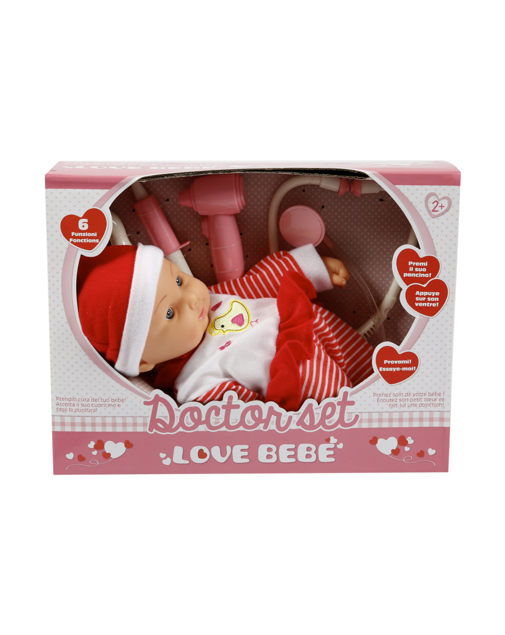 Love bebè κούκλα μωρό σετ γιατρού με ήχους και αξεσουάρ (2 σχέδια) - LOVE BEBÉ