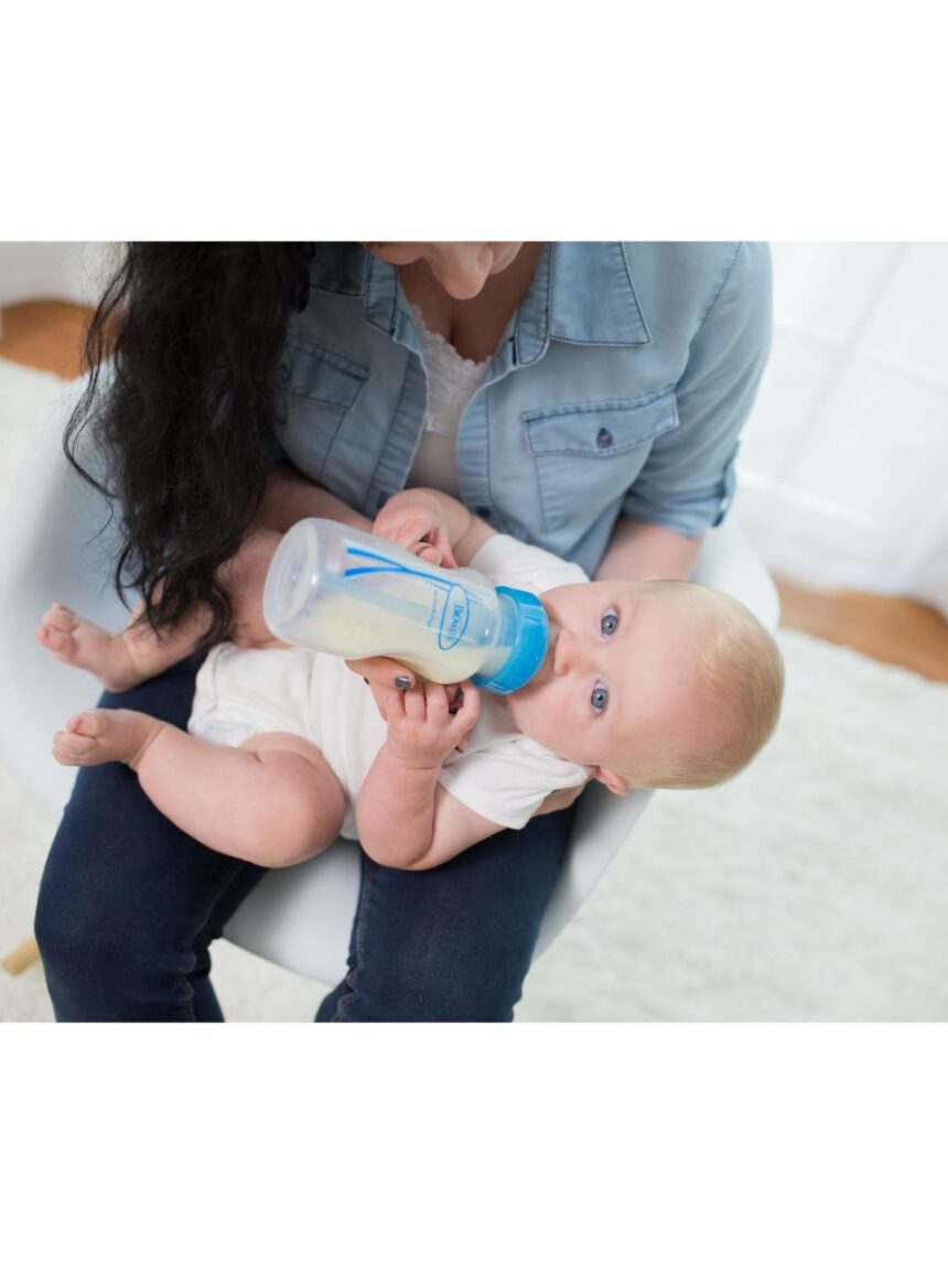 Dr. brown's options+ πλαστικό μπιμπερό 2τμχ με φαρδύ λαιμό 270ml μπλε 112.70.1hc.297 - Dr Browns
