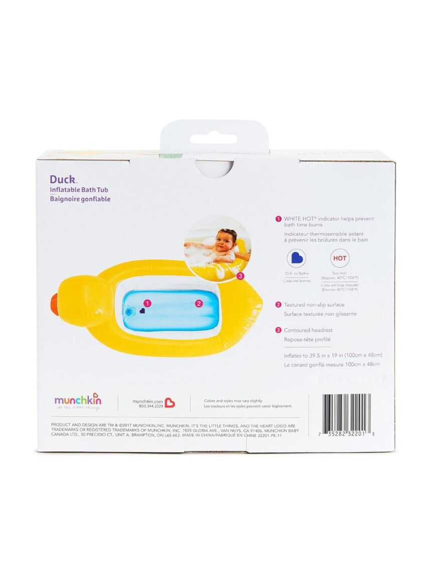 Munchkin φουσκωτή μπανιέρα παπάκι με ένδειξη θερμοκρασίας 6-24m 11054 - Munchkin