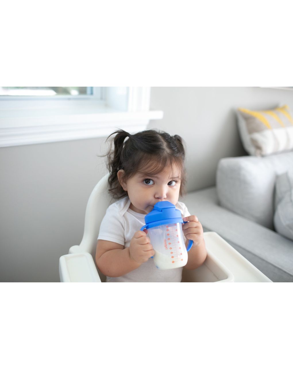 Dr. brown's εκπαιδευτικό ποτηράκι με εύπλαστο καλαμάκι 270ml 6m+ μπλε 112.70.1hc244 - Dr Browns