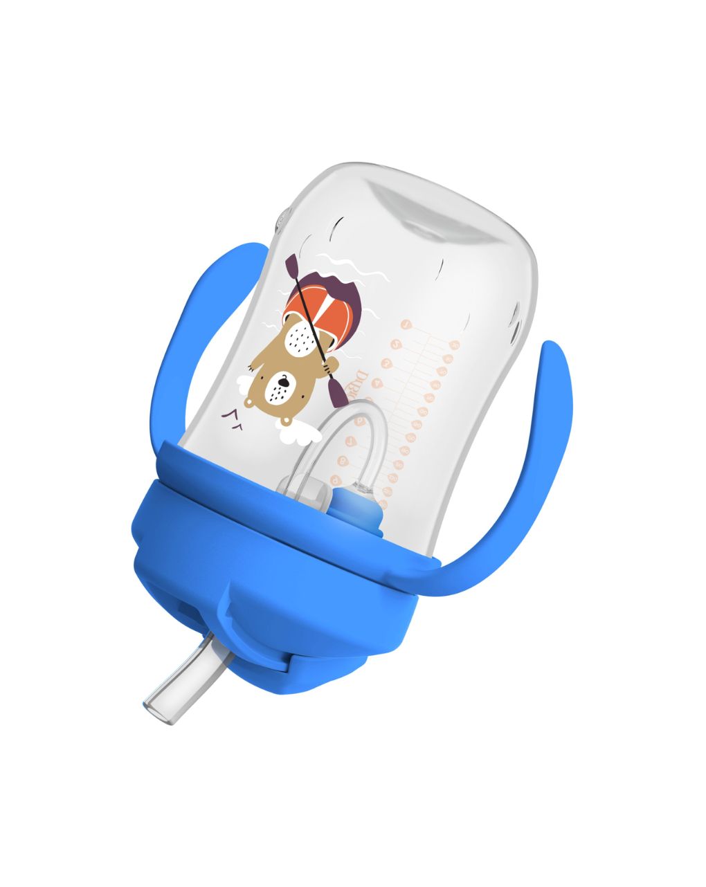 Dr. brown's εκπαιδευτικό ποτηράκι με εύπλαστο καλαμάκι 270ml 6m+ μπλε 112.70.1hc244 - Dr Browns