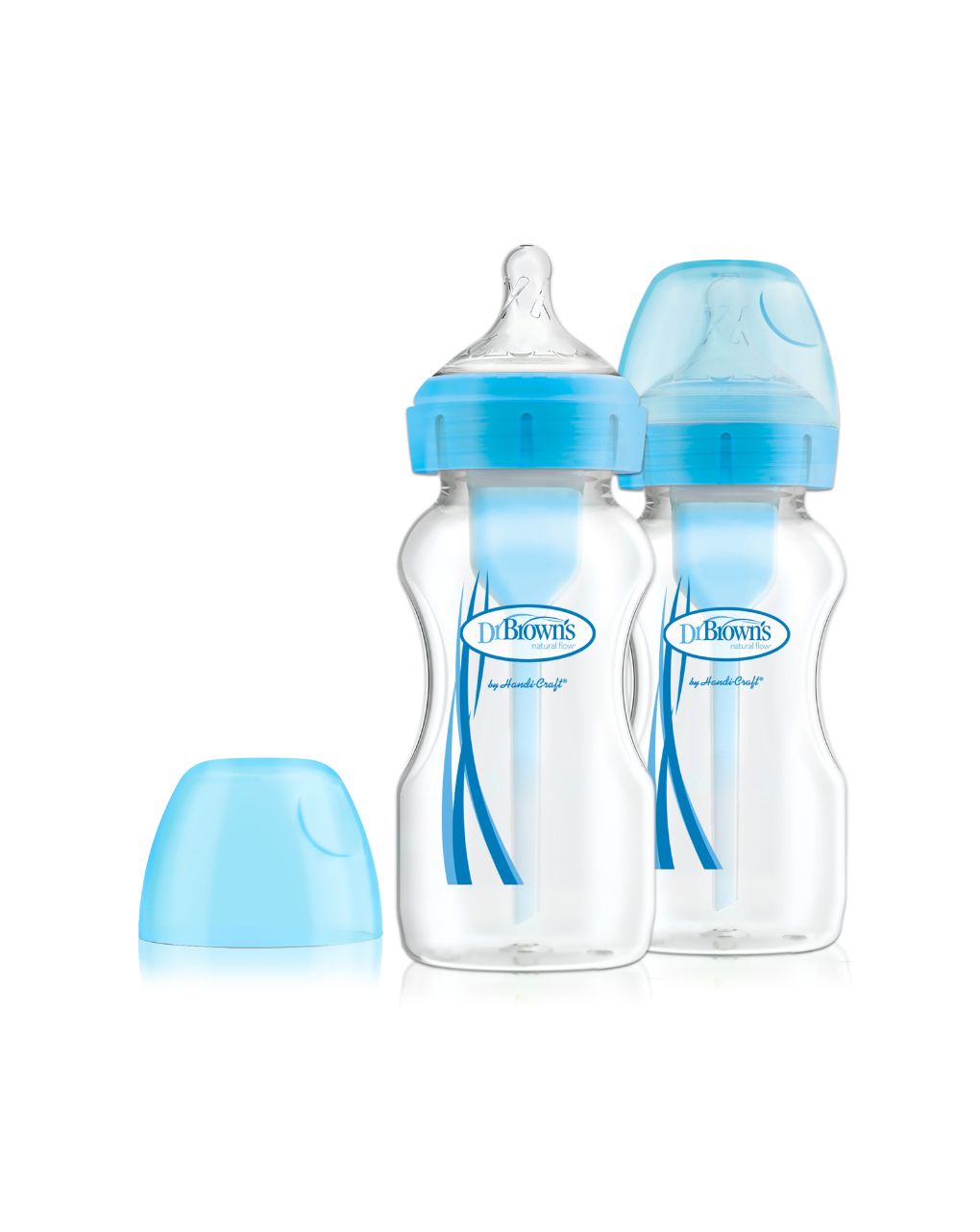 Dr. brown's options+ πλαστικό μπιμπερό 2τμχ με φαρδύ λαιμό 270ml μπλε 112.70.1hc.297