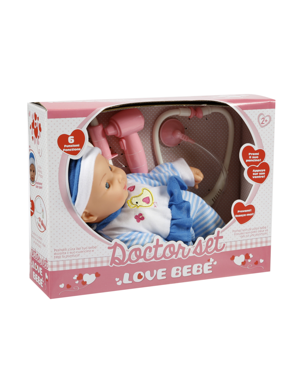 Love bebè κούκλα μωρό σετ γιατρού με ήχους και αξεσουάρ (2 σχέδια) - LOVE BEBÉ