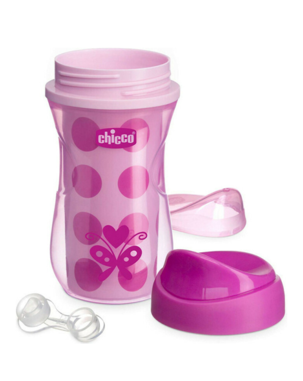 Chicco ποτήρι active 266ml 14m+ κορίτσι (2 σχέδια) f04-06981-10 - Chicco